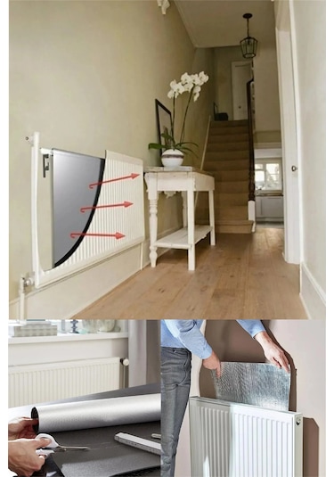 Petek Radyatör Arkası Folyo Plaka Kalorifer Arkalığı Alüminyum Isı Yalıtım Folyosu 100x50 Cm 1 Adet