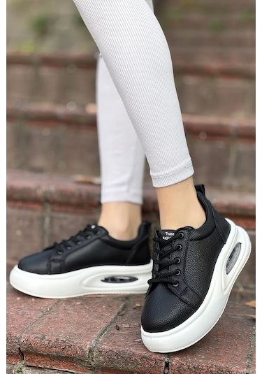 Günlük Kadın Sneaker Örgü Bağcıklı Hafif Kalın Yüksek Balon Taban Yürüyüş Spor Ayakkabı 5750 Siyah - Beyaz Günlük Kadın Sneaker Örgü Bağcıklı Hafif Kalın Yüksek Balon Taban Yürüyüş Spor Ayakkabı 5750 Siyah - Beyaz