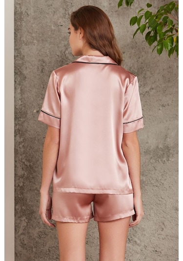 Pierre Cardin Brandy Kadın Saten Biyeli Pijama Takımı 1205 Bronz