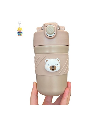 Runxi Life Hall Eşlik Fincan Öğrenci Çift Içecek Kahve Fincanı Taşınabilir Kompakt Saman Termos Fincan T2ı3vb Açık Kahverengi