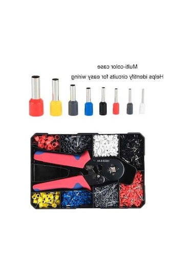 Ebitda 1200 Adet Tüp Tipi Terminal Blok Sıkma Pensesi Seti, Pratik Plastik Kutu İçin Kullanılabilir