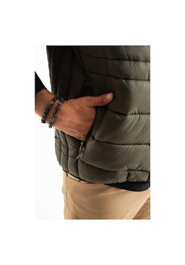 Longberg Erkek Dik Yaka Fermuarlı Kapitone Yelek