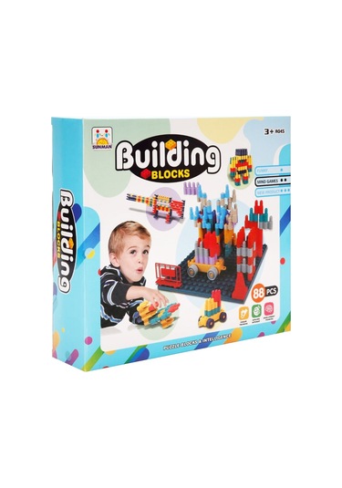 Şekilli Yapım Blokları Seti 88 Parça Eğitici Ve Eğlenceli Blok Oyunu