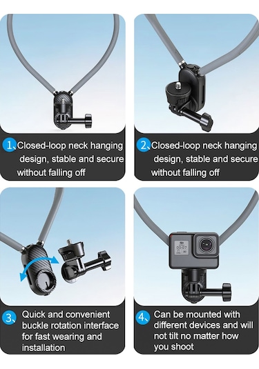 Wezone Kolle Tutucu Kamera Ve Telefon Tutucu - Pov Video Çekimi İçin 1/4 Vida Bağlantısı İle Elserbest Kayıt