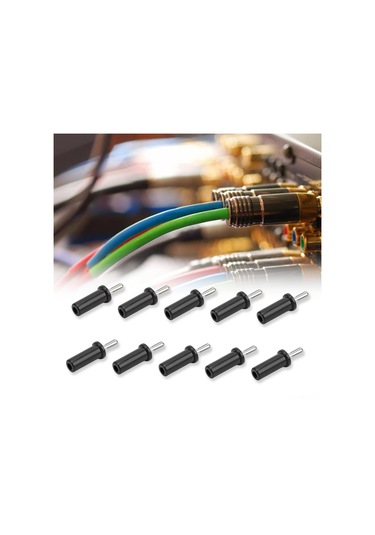 Moveevo 10 Adet 4mm Bakır Bananası Soketi - Siyah Welding Tipi Hoparlör Kablosu Bağlantı Elemanı, Yüksek Konduktif, 32a Akım Destekli