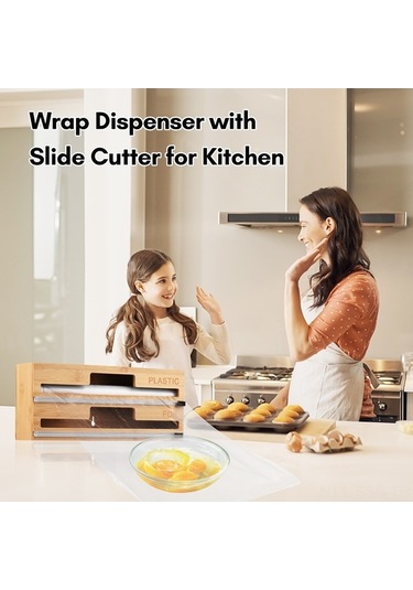 Pazly Kahverengi 2'li/3'lu Mutfak Ambalaj Dispenseri - Kayar Kesici Kahverengi