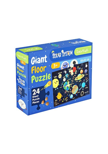 Doerkids Dev Gezegenler Puzzle Jumbo Yer Puzzle Eğitici Solar Sistem 24 Parça Gezegenler Eğitici Puzzle