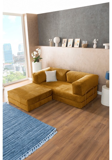 Argimo Godila Yatak Köşe Koltuk Hardal