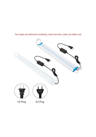 Silkroadselect 18cm Ab Fiş Stili Akvaryum Led Işık Balık Tankı Sucul Bitki Yetiştirme Aydınlatma Su Geçirmez Parlak Kelepçe Lamba Mavi Beyaz Led Cm Abd Ab Beyaz