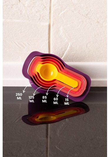 Easy Mix 9 Parça Karıştırma Kabı Seti - Ölçü Kaşığı Ve Süzgeçli Renkli Set Çok Renkli