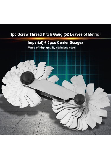 Maiyame Stahl İç-iç Dış-iç Vida Aği Ölçer 52 Parça Metrik+imperial + 3 Adet Merkez Kalibresi 60 X2, 55 X1 - Kesici Alet Ayarı Ve Geliştirme İçin