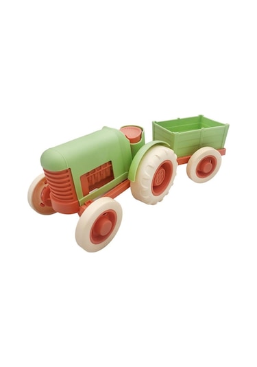 Let's Be Child Römorklu Sürtmeli Plastik Traktör Lc-30878 Açık Yeşil-turuncu