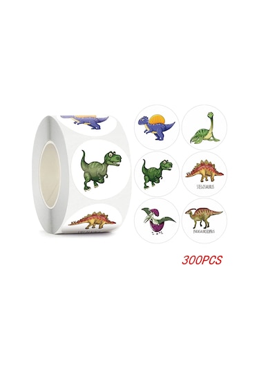 100-500 Adet 1 ''yuvarlak Dinozor Çıkartmalar Çocuklar İçin Öğretmen Ödül Çıkartmalar Okul Malzemeleri Hayvan Teşvik Rulo Etiket Ev İçin Mor