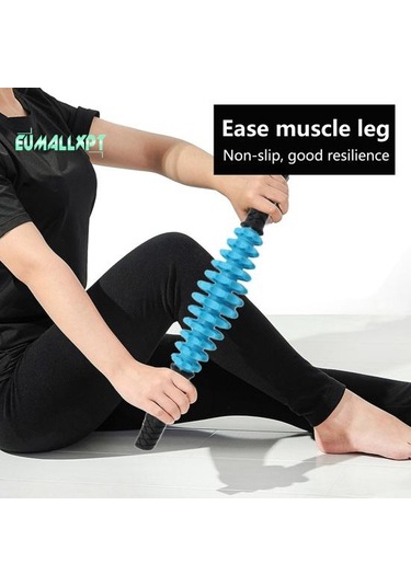 Kırmızı Kaymaz Saplı Yıkanabilir Yoga Çubuğu - Derin Rahatlama, Ayarlanabilir Dişli, 12 Tekerlek, Ev İçin Spor Salonu Egzersiz Masaj Silindiri Kırmızı