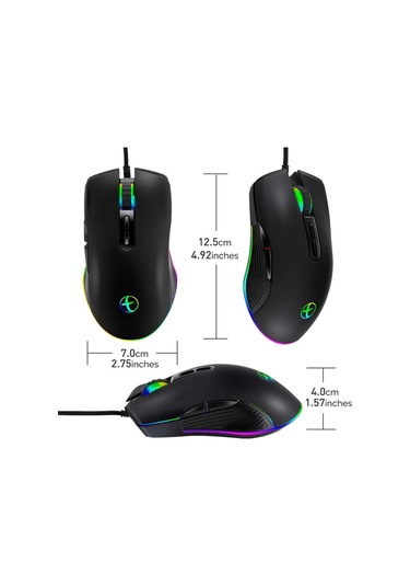 Usb C Fare Ergonomik Tip C Kablolu Fare Rgb Oyun Fare Optik Fareleri 4 Arka Işık Modlu