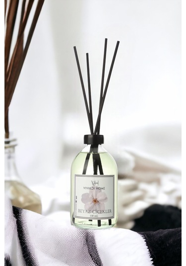 Vivaldi Home Beyaz Çiçekler Çubuklu Oda Kokusu Esansiyel Uçucu Yağ 100 ML