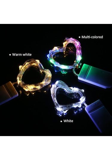 Neevoyu 2 Metre 20 Ledlı Taşınabilir Bakır Tel Işık Zinciri - Sıcak Beyaz Ambiyans, Ip65 Su Geçirmez Pil Yok Sıcak Beyaz