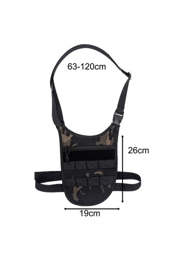 Pazly Erkek Omuz Çantası Satchel Crossbody Siyah Kamuflaj Desenli Siyah