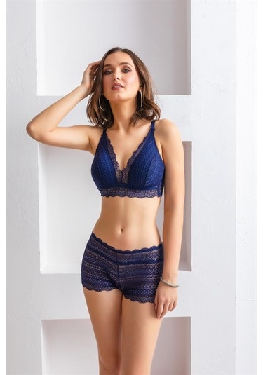 Mode Cool Bralet Sütyen Boxer Takım Lacivert Brf31813 Lacivert