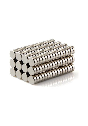 100 Adet Çap 5Mm X Kalınlık 2Mm Silindir Güçlü Neodyum Mıknatıs N11.2447