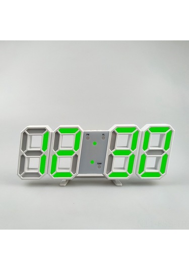 Hfambition Siyah Beyaz Işık 3d Led Dijital Alarm Saat - Duvar/tablo Tipi - 163.5x60x16.5mm - Ev/ofis Kullanıma Uygun Siyah