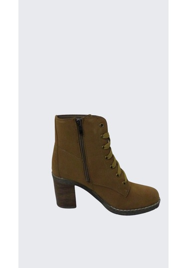 Kadın Nubuk Topuklu Bot Kahverengi