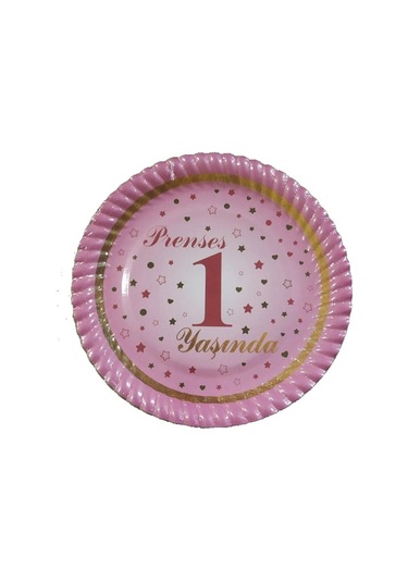 8 Kişilik Pembe Rakam Ve Beyaz Balonlu 1 Yaş Kız Doğum Günü Partisi Seti Tabak,bardak,peçete Vs