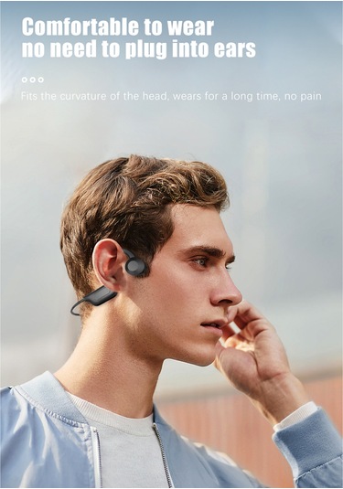 Folinda Siyah Kemiğeiletimli Bluetooth Kulaklık - Kablosuz Kulaküstü Tasarım, 8 Saat Çalma Süresi, 10m Alım Mesafesi