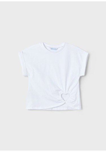 Mayoral Kız Çocuk Crop T-shirt 3006m Beyaz