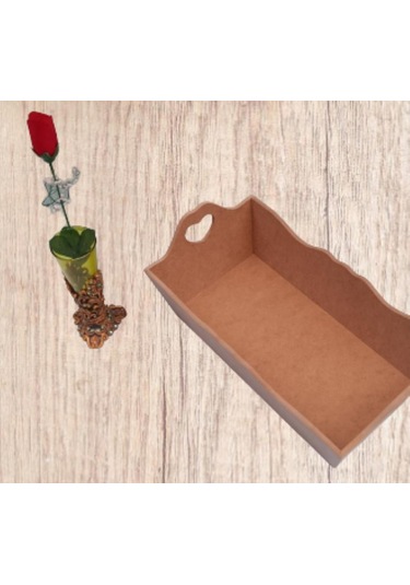 Hobi Dekoratif Model Ekmek Tepsisi Ahşap Mdf Kalpli El Yapımı