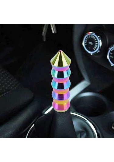 Sones Universal Araç Renkli Uzun Koni Şekli Dişli Kafası Vites Topuzu