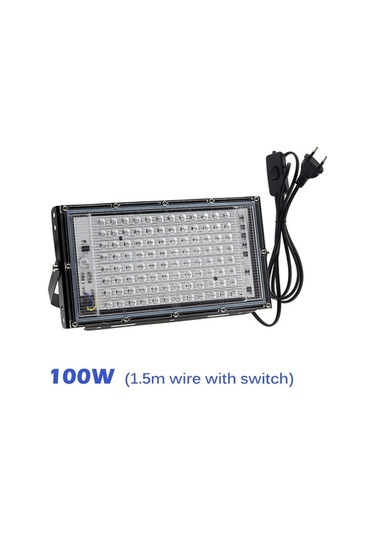 Ulzyvf 1 Adet 50w/100w Led Mor Işık 395nm Rgb Su Geçirmez Ip65 Dış Mekan Projektörü RGB