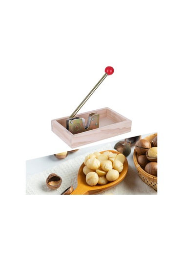 Premium Macadamia Nut Kraker Seti - Fındık İçin Kolay Kabuk Açıcı, Büyük Ahşap