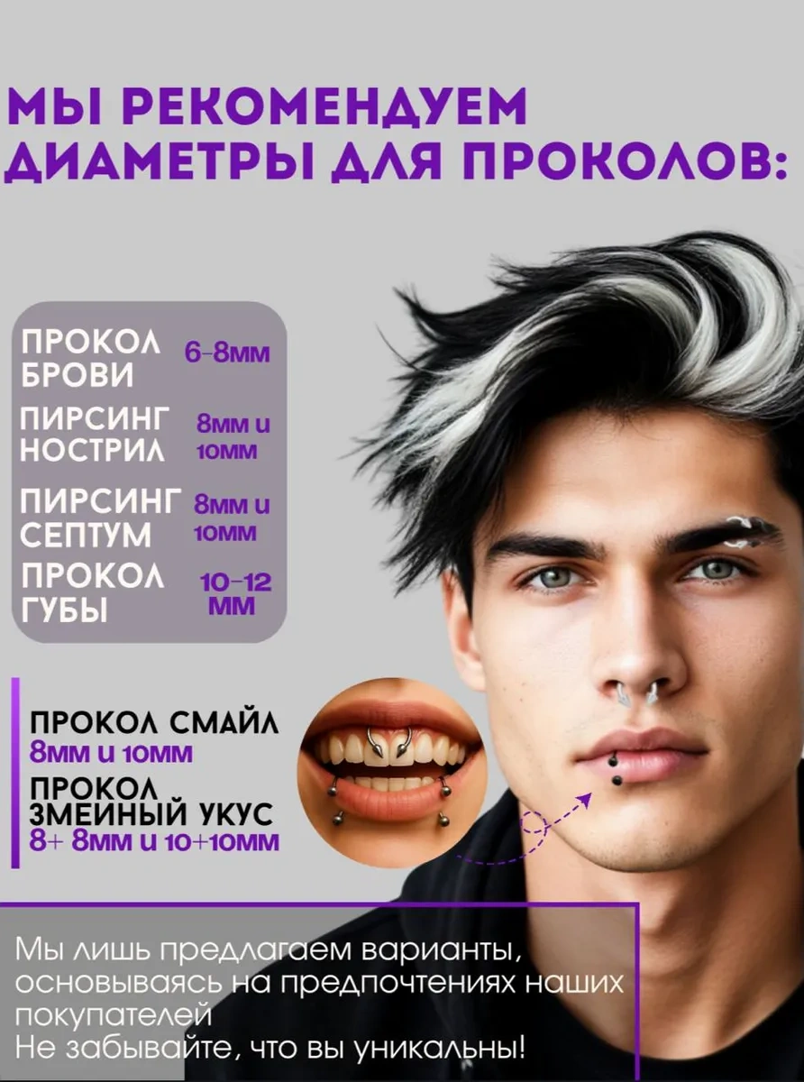 Botalova Store Daire Tipi Piercing Seti 8 Parça 443756949 Gri