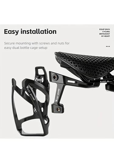 Xuweiwei West Bıkıng Çiftli Su Şişesi Tutucu Adaptörü Mtb Ve Yol Bisikletleri İçin Siyah 1 Adet Siyah