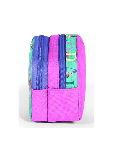 Coral High İki Bölmeli Kız Çocuk Yeşil Pembe Kalem Çantası Kalemlik Çok Renkli