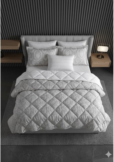 Clasy Çift Kişilik Ranforce Yorgan Sorti Gri Çok Renkli