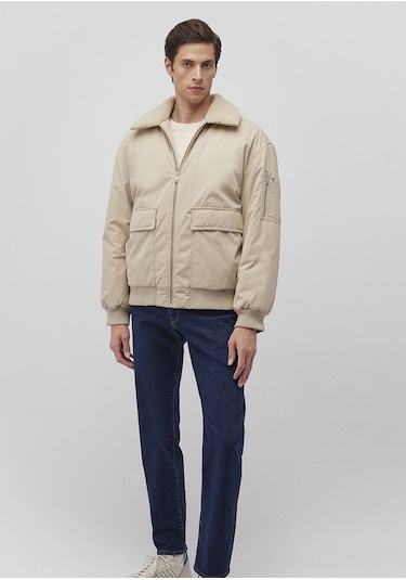 Mavi - Dik Yaka Bej Bomber Ceket 0110465-86559 Bej