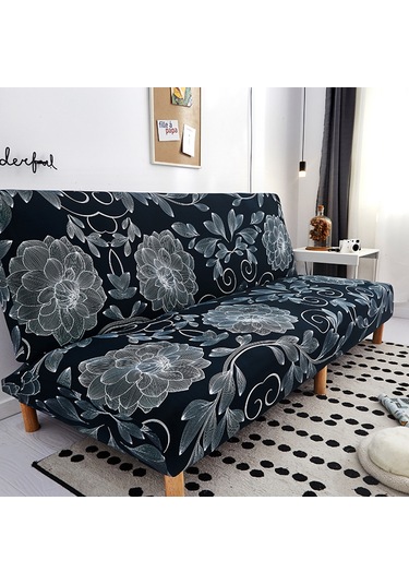 Yaozixa Yüksek Elastik Poliester-spendeks Koltuk Örtüsü, Yüksek Dayanıklı, Yıkama Kolay, 160-190cm Uzunlukta, Ev Dekoru Koltuk Koruması Siyah