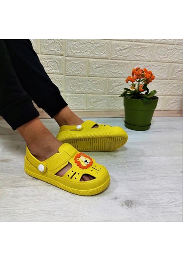 Da-ye 1001 P Sarı Önü Kapalı Yumuşacık Kaydırmaz Sandalet & Terlik 001