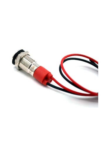 Kablolu 8mm Mini Metal Kırmızı Göz Lamba Led 12v 24v