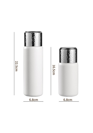 316 Paslanmaz Çelik Çay Filtreli Dövülmüş Kapaklı Termos Kahve Fincanı, Boyut: 430ml Siyah