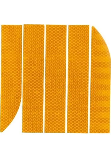 Sarı Araba Reflektör Etiketi 3x90 Cm Gövde Dış Gövde Çıkartması Otomatik Yansıtıcı Bant