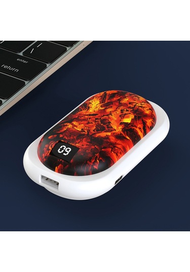 Xiyyadms Usb Şarjlı 3 Seviye Isıtmalı El Sıcaklığı - 5000mah Power Bank, Hızlı 5sn Isıtma, Beyaz, Dış Etkinlikler İçin Mini Portable Sıcaklık Kaynağı