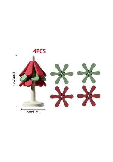 Flybuy Noel Ağacı Şeklinde Katlanabilir Yalıtım Matı - Yüksek Sıcaklık Dayanıklı, Ofis Ve Mutfak İçin Kullanılabilir Diğer