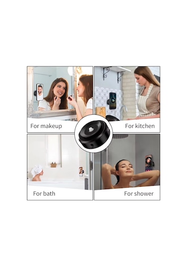 Blue Spectrum Şarjlı Vantuzlu Manyetik Telefon Tutucu Siyah