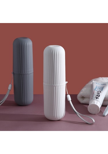 Sones 1 Adet Basit Seyahat Yıkama Kupası Taşınabilir Diş Fırçası Saklama Kutusu Çok İşlevli Fırçalama Kupası Gri Diğer