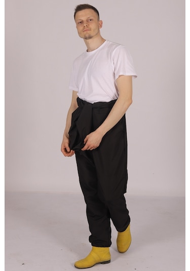 İşçi Tulumu  Yağmurluk Çiftçi Bahçıvan Kuaför Laboratuvar Sıvı Geçirmez Terletmez Kumaş Siyah