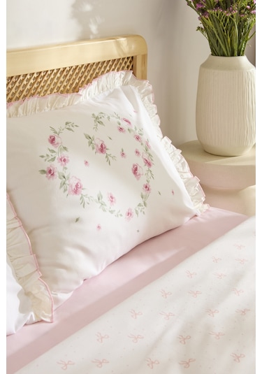 Kaşmir Home Pure Lov %100 Pamuk Çift Kişilik Nevresim Takımı Rose Rose