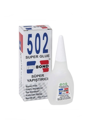 502 Japon Yapıştırıcı 3 Adet Evobond 502 Süper Yapıştırıcı 20gr
